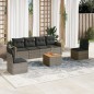 vidaXL Set de sofás de jardín 7 piezas con cojines ratán PE gris vidaXL Set de sofás de jardín 7 piezas con cojines ratán PE gris
