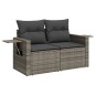 vidaXL Set de sofás de jardín 7 piezas con cojines ratán PE gris vidaXL Set de sofás de jardín 7 piezas con cojines ratán PE gris