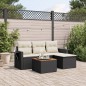 vidaXL Set de muebles de jardín 5 pzas y cojines ratán sintético negro vidaXL Set de muebles de jardín 5 pzas y cojines ratán sintético negro