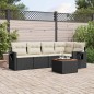 vidaXL Set de sofás de jardín 6 piezas y cojines ratán sintético negro vidaXL Set de sofás de jardín 6 piezas y cojines ratán sintético negro