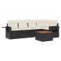vidaXL Set de sofás de jardín 6 piezas y cojines ratán sintético negro vidaXL Set de sofás de jardín 6 piezas y cojines ratán sintético negro