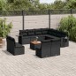 vidaXL Set de sofás de jardín 12 piezas cojines ratán sintético negro vidaXL Set de sofás de jardín 12 piezas cojines ratán sintético negro