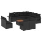 vidaXL Set de sofás de jardín 12 piezas cojines ratán sintético negro vidaXL Set de sofás de jardín 12 piezas cojines ratán sintético negro