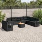 vidaXL Set de sofás de jardín 11 pzas y cojines ratán sintético negro vidaXL Set de sofás de jardín 11 pzas y cojines ratán sintético negro