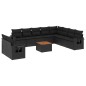 vidaXL Set de sofás de jardín 11 pzas y cojines ratán sintético negro vidaXL Set de sofás de jardín 11 pzas y cojines ratán sintético negro