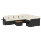 vidaXL Set de sofás de jardín 10 pzas cojines ratán sintético negro vidaXL Set de sofás de jardín 10 pzas cojines ratán sintético negro