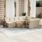 vidaXL Set de sofás de jardín 11pzas con cojines ratán sintético beige vidaXL Set de sofás de jardín 11pzas con cojines ratán sintético beige