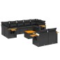 vidaXL Set de sofás de jardín 10 pzas cojines ratán sintético negro vidaXL Set de sofás de jardín 10 pzas cojines ratán sintético negro