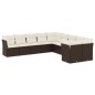 vidaXL Set de sofás de jardín 10 pzas y cojines ratán sintético marrón vidaXL Set de sofás de jardín 10 pzas y cojines ratán sintético marrón