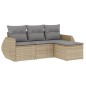 vidaXL Juego de sofás jardín con cojines 4 pzas ratán sintético beige vidaXL Juego de sofás jardín con cojines 4 pzas ratán sintético beige