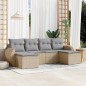 vidaXL Juego de sofás jardín con cojines 6 pzas ratán sintético beige vidaXL Juego de sofás jardín con cojines 6 pzas ratán sintético beige