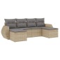 vidaXL Juego de sofás jardín con cojines 6 pzas ratán sintético beige vidaXL Juego de sofás jardín con cojines 6 pzas ratán sintético beige