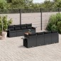 vidaXL Set de sofás de jardín 8 piezas y cojines ratán sintético negro vidaXL Set de sofás de jardín 8 piezas y cojines ratán sintético negro