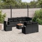 vidaXL Set de sofás de jardín 8 piezas y cojines ratán sintético negro vidaXL Set de sofás de jardín 8 piezas y cojines ratán sintético negro