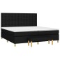 vidaXL Cama box spring con colchón tela negro 200x200 cm vidaXL Cama box spring con colchón tela negro 200x200 cm
