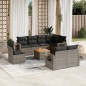 vidaXL Set de muebles de jardín 9 pzas y cojines ratán sintético gris vidaXL Set de muebles de jardín 9 pzas y cojines ratán sintético gris