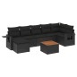 vidaXL Set de sofás de jardín 8 piezas y cojines ratán sintético negro vidaXL Set de sofás de jardín 8 piezas y cojines ratán sintético negro