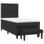 vidaXL Cama box spring con colchón cuero sintético negro 80x200 cm vidaXL Cama box spring con colchón cuero sintético negro 80x200 cm