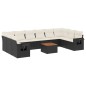 vidaXL Set de sofás de jardín 11 pzas y cojines ratán sintético negro vidaXL Set de sofás de jardín 11 pzas y cojines ratán sintético negro