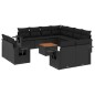 vidaXL Set de sofás de jardín 12 piezas cojines ratán sintético negro vidaXL Set de sofás de jardín 12 piezas cojines ratán sintético negro