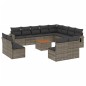 vidaXL Set sofás de jardín con cojines 13 piezas ratán sintético gris vidaXL Set sofás de jardín con cojines 13 piezas ratán sintético gris