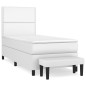 vidaXL Cama box spring con colchón cuero sintético blanco 90x190 cm