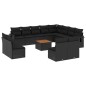 vidaXL Set de sofás de jardín y cojines 13 pzas ratán sintético negro vidaXL Set de sofás de jardín y cojines 13 pzas ratán sintético negro