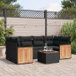 vidaXL Set de comedor de jardín 7 pzas y cojines ratán sintético negro vidaXL Set de comedor de jardín 7 pzas y cojines ratán sintético negro