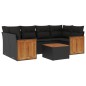 vidaXL Set de comedor de jardín 7 pzas y cojines ratán sintético negro vidaXL Set de comedor de jardín 7 pzas y cojines ratán sintético negro