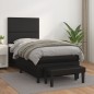vidaXL Cama box spring con colchón cuero sintético negro 90x190 cm