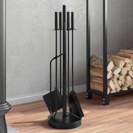 vidaXL Set de herramientas para chimenea 5 piezas acero 18x66 cm
