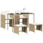vidaXL Set comedor de jardín 5 pzas con cojines ratán sintético beige vidaXL Set comedor de jardín 5 pzas con cojines ratán sintético beige