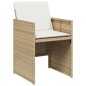 vidaXL Set comedor de jardín 5 pzas con cojines ratán sintético beige vidaXL Set comedor de jardín 5 pzas con cojines ratán sintético beige