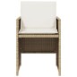 vidaXL Set comedor de jardín 5 pzas con cojines ratán sintético beige vidaXL Set comedor de jardín 5 pzas con cojines ratán sintético beige