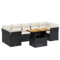 vidaXL Set de sofás de jardín 8 piezas y cojines ratán sintético negro vidaXL Set de sofás de jardín 8 piezas y cojines ratán sintético negro
