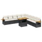 vidaXL Set de sofás de jardín 11 pzas y cojines ratán sintético negro vidaXL Set de sofás de jardín 11 pzas y cojines ratán sintético negro