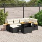vidaXL Set de comedor de jardín 7 pzas y cojines ratán sintético negro vidaXL Set de comedor de jardín 7 pzas y cojines ratán sintético negro