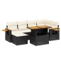 vidaXL Set de comedor de jardín 7 pzas y cojines ratán sintético negro vidaXL Set de comedor de jardín 7 pzas y cojines ratán sintético negro