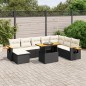 vidaXL Set de sofás de jardín 8 piezas y cojines ratán sintético negro vidaXL Set de sofás de jardín 8 piezas y cojines ratán sintético negro