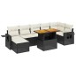 vidaXL Set de sofás de jardín 8 piezas y cojines ratán sintético negro vidaXL Set de sofás de jardín 8 piezas y cojines ratán sintético negro