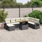 vidaXL Set de sofás de jardín 8 piezas y cojines ratán sintético negro vidaXL Set de sofás de jardín 8 piezas y cojines ratán sintético negro