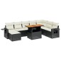 vidaXL Set de sofás de jardín 8 piezas y cojines ratán sintético negro vidaXL Set de sofás de jardín 8 piezas y cojines ratán sintético negro