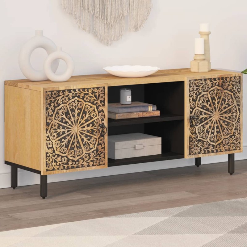 vidaXL Mueble de TV madera maciza de mango 105x33x46 cm