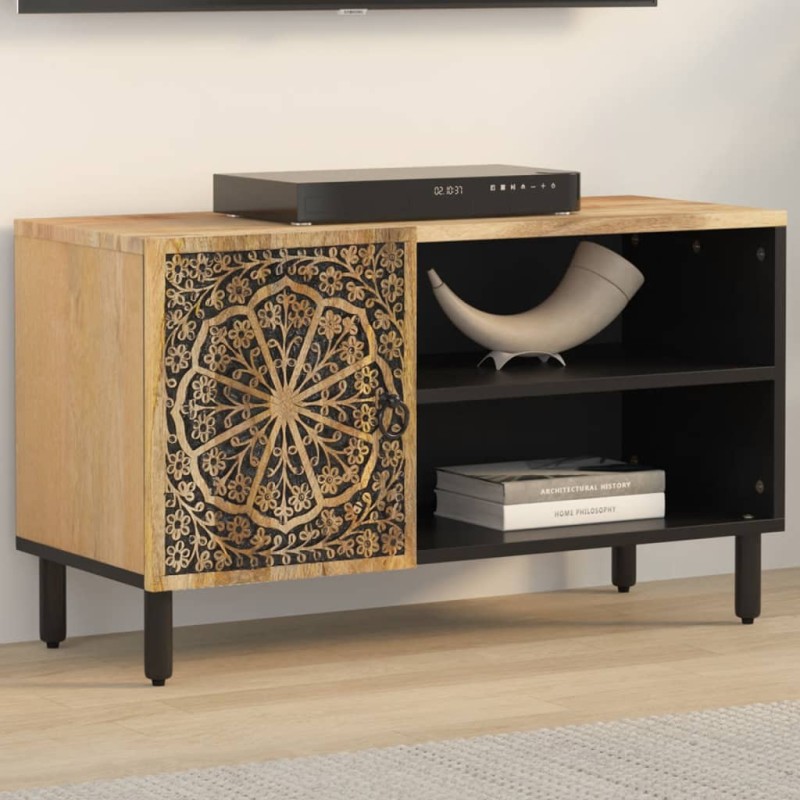 vidaXL Mueble de TV madera maciza de mango 80x31x46 cm