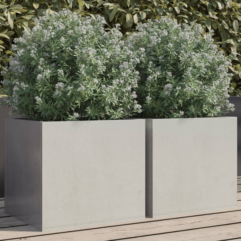 vidaXL Jardineras 2 unidades acero inoxidable plateado 32x30x29 cm vidaXL Jardineras 2 unidades acero inoxidable plateado 32x30x29 cm