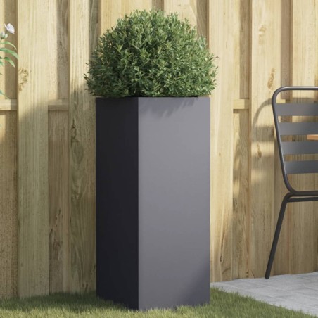 vidaXL Jardinera de acero laminado en frío antracita 32x27,5x75 cm