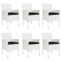 vidaXL Set comedor de jardín 7 pzas con cojines ratán sintético blanco vidaXL Set comedor de jardín 7 pzas con cojines ratán sintético blanco