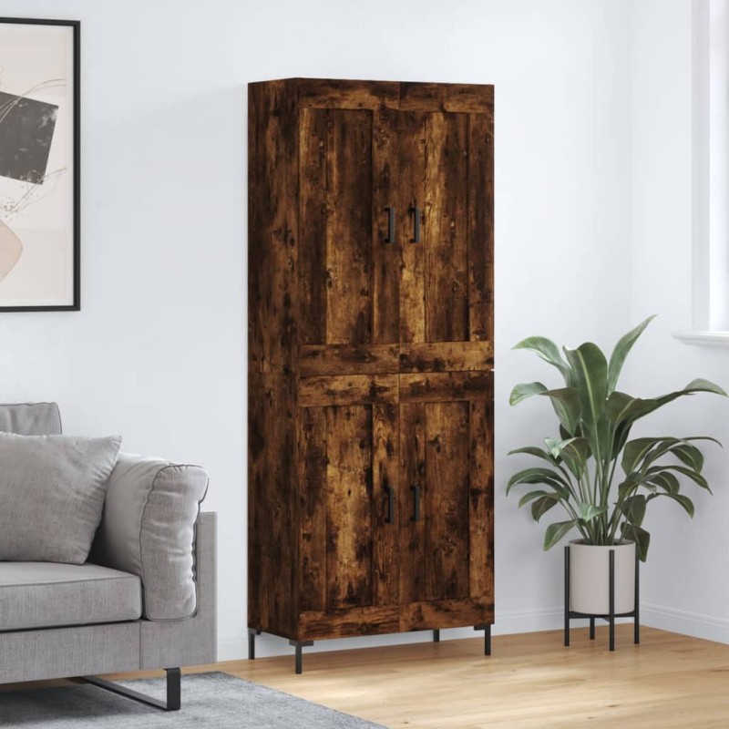 vidaXL Aparador alto madera contrachapada roble ahumado 69,5x34x180 cm vidaXL Aparador alto madera contrachapada roble ahumado 69,5x34x180 cm