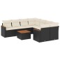 vidaXL Set de sofás de jardín 8 piezas y cojines ratán sintético negro vidaXL Set de sofás de jardín 8 piezas y cojines ratán sintético negro