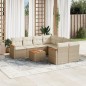 vidaXL Set de sofás de jardín 9 pzas con cojines ratán sintético beige